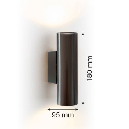 Argon 7231 - Настенный светильник MITOS PLUS 2xGU10/5W/230V черный