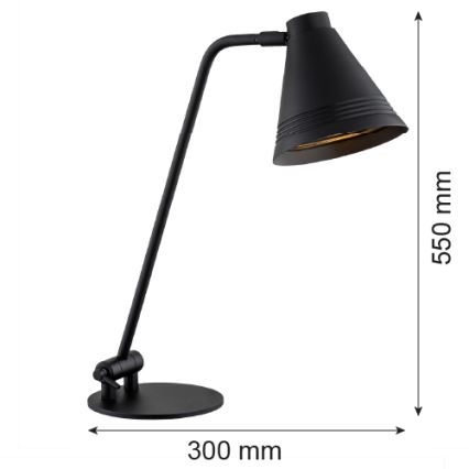 Argon 8002 - Настольная лампа AVALONE 1xE27/15W/230V черная