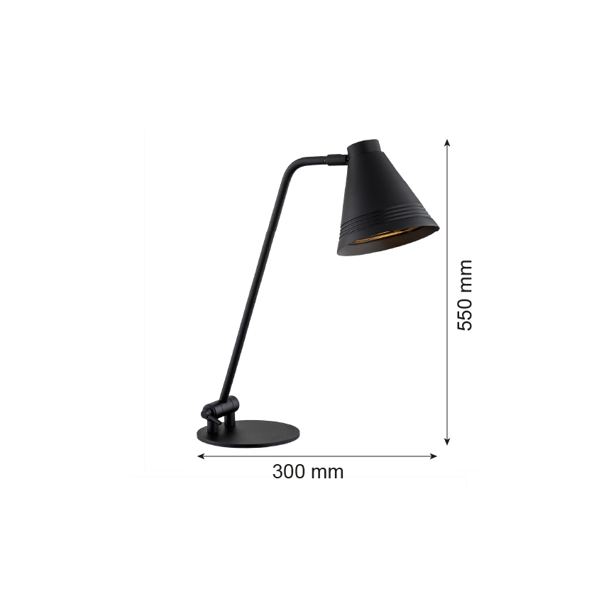 Argon 8002 - Настольная лампа AVALONE 1xE27/15W/230V черная