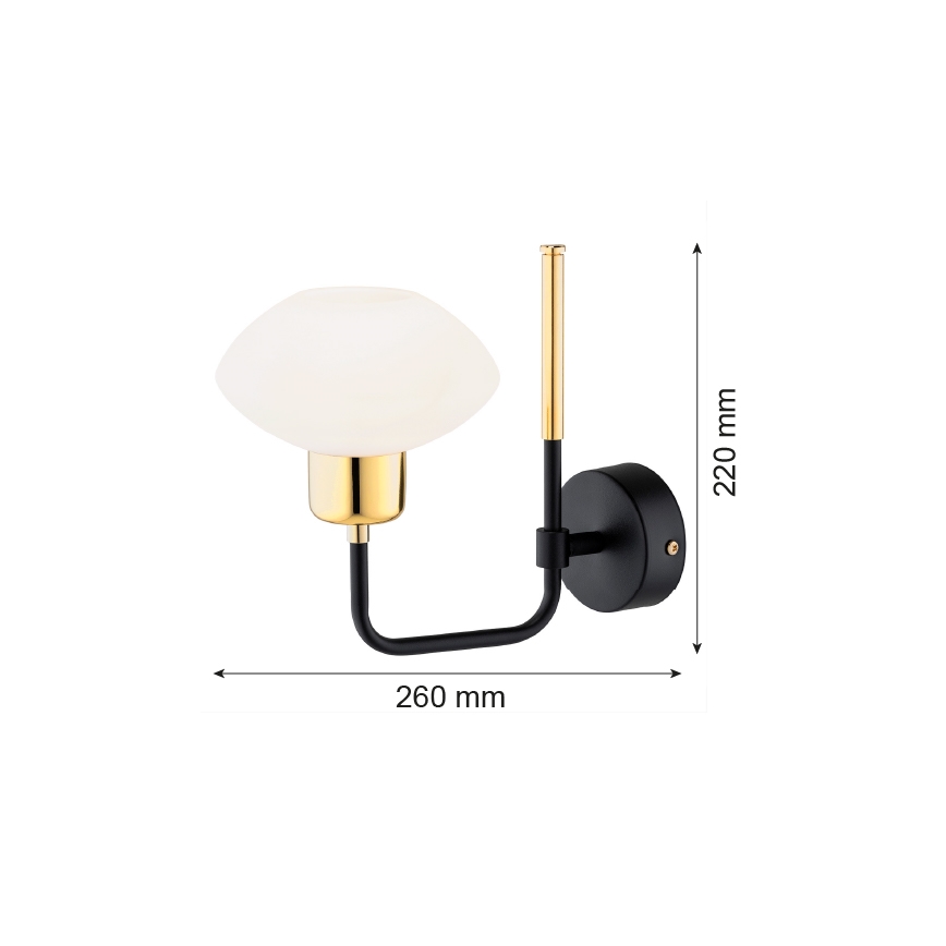 Argon 8032 - Настенный светильник RAVELLO 1xE14/15W/230V черный/золотой