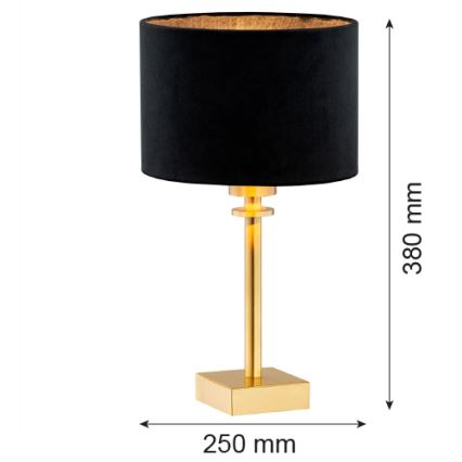 Argon 8049 - Настільна лампа ABBANO 1xE27/15W/230V латунь/чорний