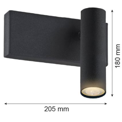 Argon 8065 - Настінний точковий світильник ETNA 1xG9/6W/230V чорний