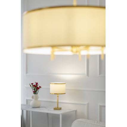 Argon 8106 - Настольная лампа ABBANO 1xE27/15W/230V латунь/зеленая