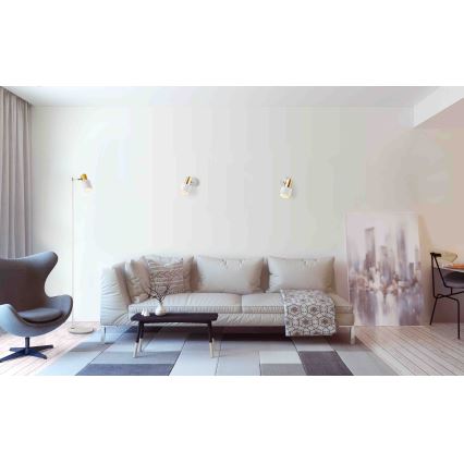 Argon 8111 - Настенный точечный светильник DORIA 1xE27/15W/230V зеленая/латунь