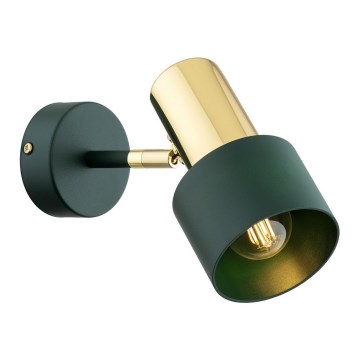 Argon 8111 - Настінний точковий світильник DORIA 1xE27/15W/230V зелений/латунь