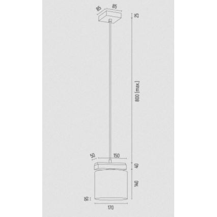 Argon 8276 - Підвісна люстра CANOA 1xE27/15W/230V чорний