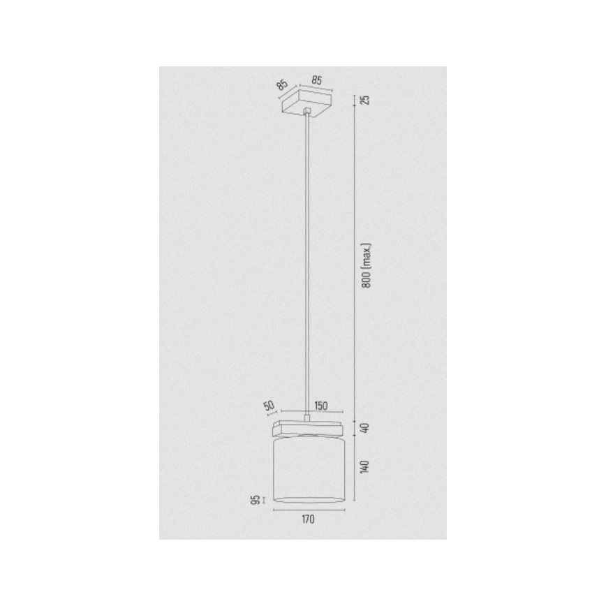 Argon 8276 - Підвісна люстра CANOA 1xE27/15W/230V чорний