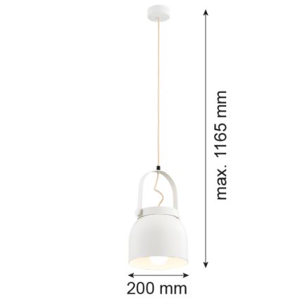 Argon 8280 - Підвісна люстра LOGAN 1xE27/15W/230V діаметр 20 см білий