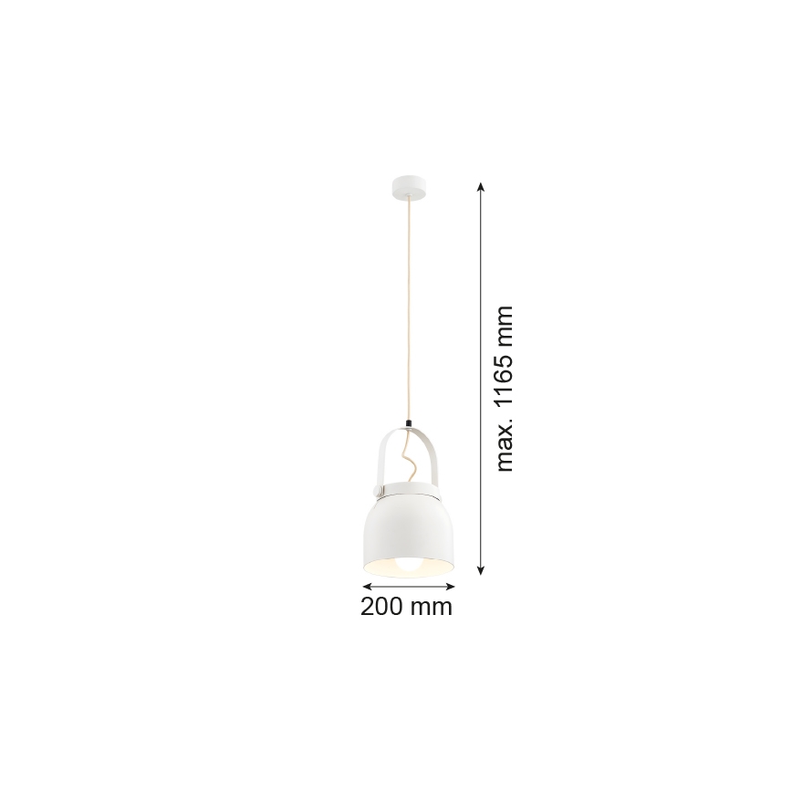 Argon 8280 - Підвісна люстра LOGAN 1xE27/15W/230V діаметр 20 см білий