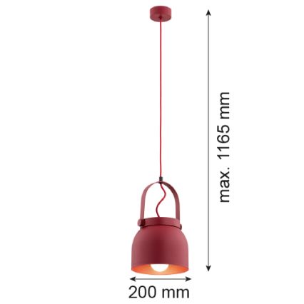 Argon 8282 - Подвесная люстра LOGAN 1xE27/15W/230V диаметр 20 см красный