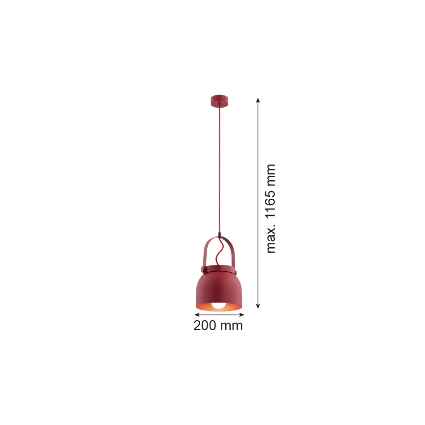 Argon 8282 - Подвесная люстра LOGAN 1xE27/15W/230V диаметр 20 см красный
