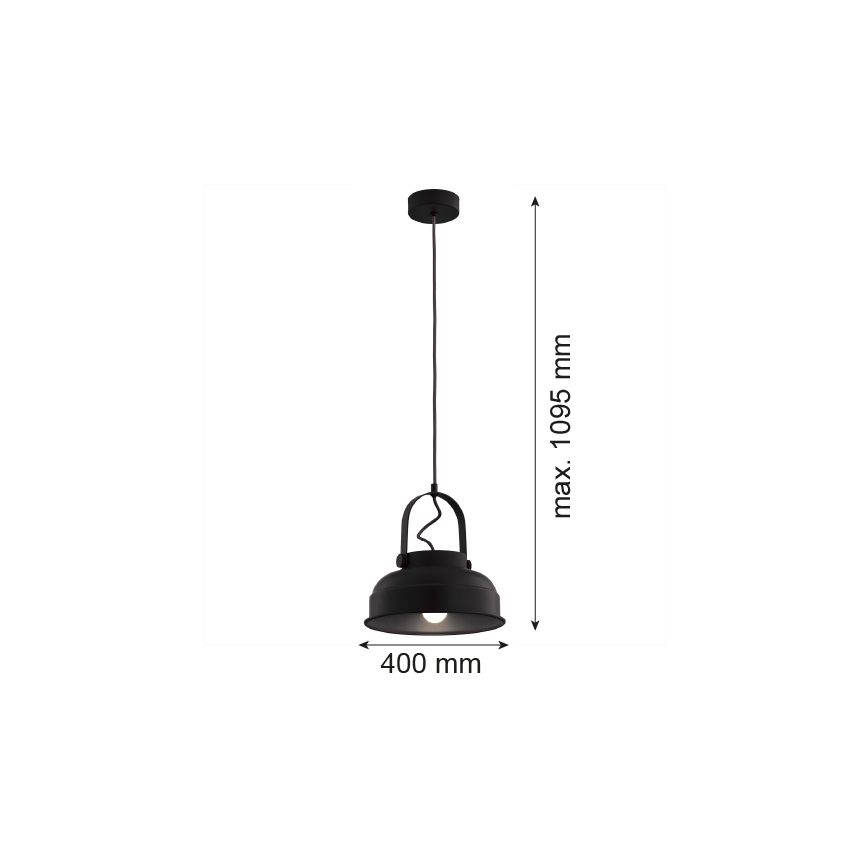 Argon 8285 - Підвісна люстра DAKOTA 1xE27/15W/230V чорний