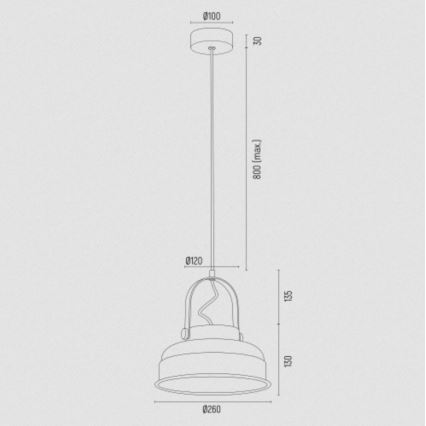 Argon 8285 - Підвісна люстра DAKOTA 1xE27/15W/230V чорний