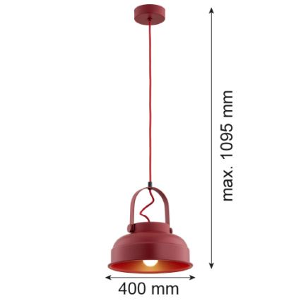 Argon 8286 - Підвісна люстра DAKOTA 1xE27/15W/230V червоний