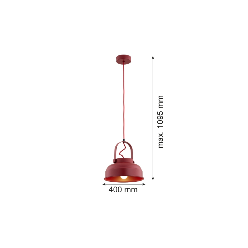 Argon 8286 - Підвісна люстра DAKOTA 1xE27/15W/230V червоний