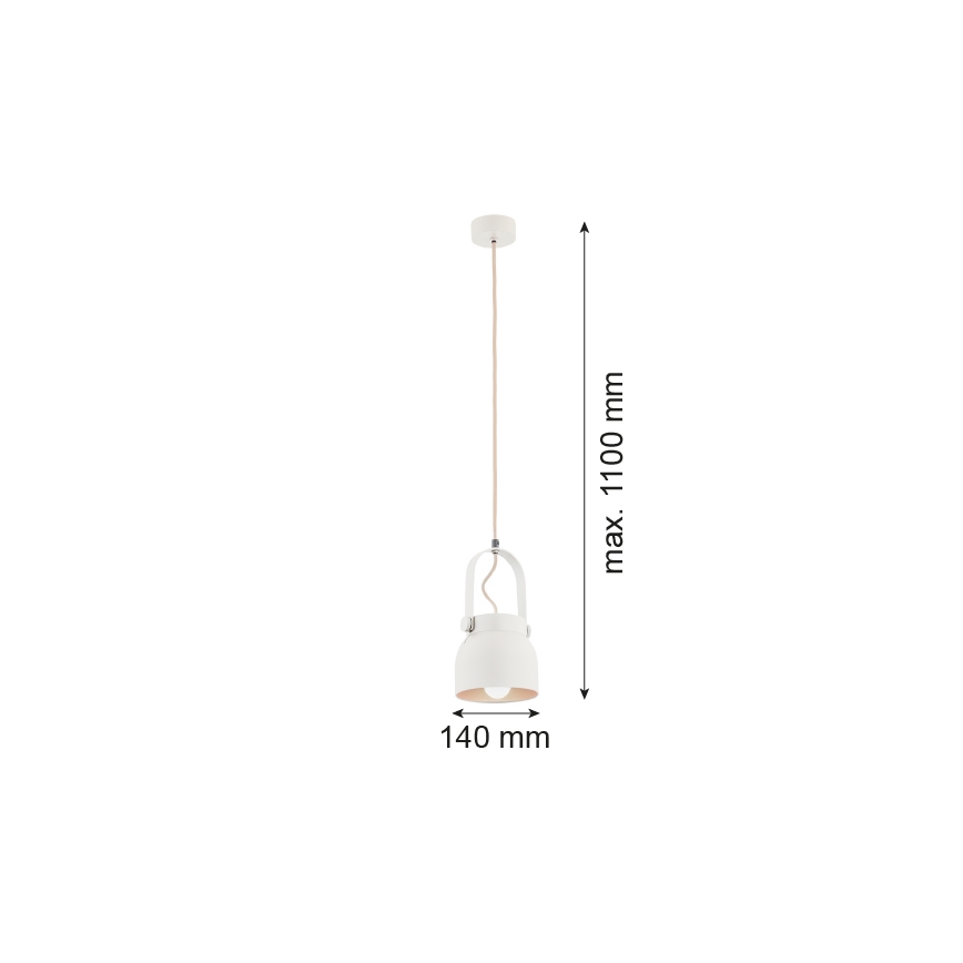 Argon 8290 - Підвісна люстра LOGAN 1xE27/15W/230V діаметр 14 см білий