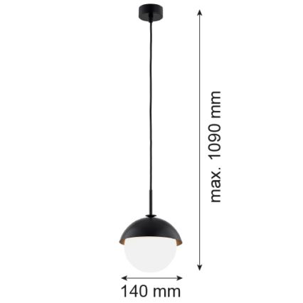 Argon 8295 - Підвісна люстра CAPPELLO 1xE27/15W/230V чорний