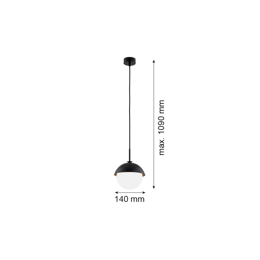 Argon 8295 - Підвісна люстра CAPPELLO 1xE27/15W/230V чорний