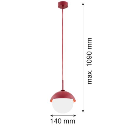 Argon 8296 - Підвісна люстра CAPPELLO 1xE27/15W/230V червоний