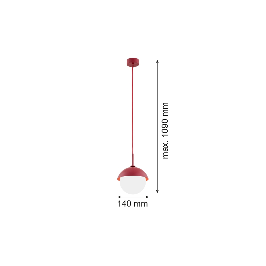 Argon 8296 - Підвісна люстра CAPPELLO 1xE27/15W/230V червоний