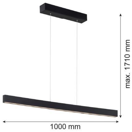 Argon 8303 - Світлодіодна підвісна люстра BALANS LED/35W/230V 3000K чорний