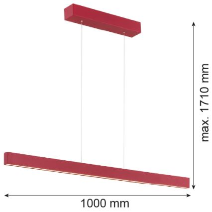 Argon 8304 - Світлодіодна підвісна люстра BALANS LED/35W/230V 3000K червоний
