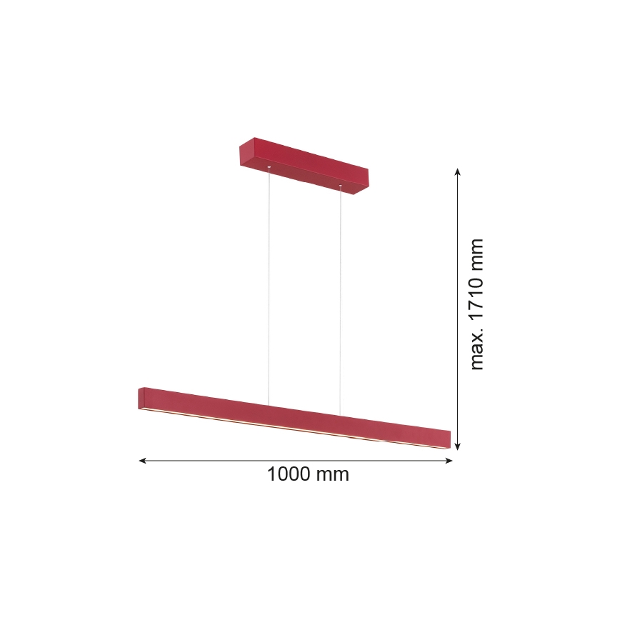 Argon 8304 - Світлодіодна підвісна люстра BALANS LED/35W/230V 3000K червоний