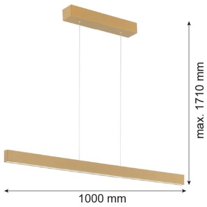 Argon 8306 - Світлодіодна підвісна люстра BALANS LED/35W/230V 3000K золотий