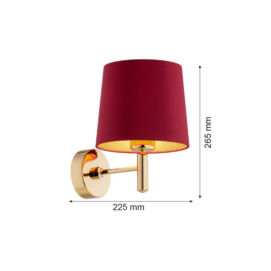 Argon 8311 - Настінна лампа PONTE PLUS 1xE27/15W/230V червона