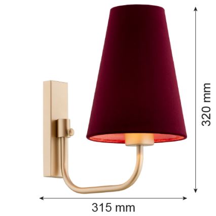 Argon 8313 - Настенная лампа SAFIANO 1xE27/15W/230V бордовый