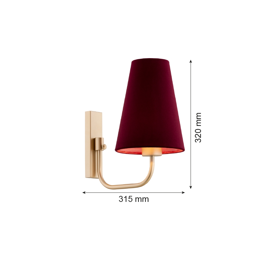 Argon 8313 - Настенная лампа SAFIANO 1xE27/15W/230V бордовый