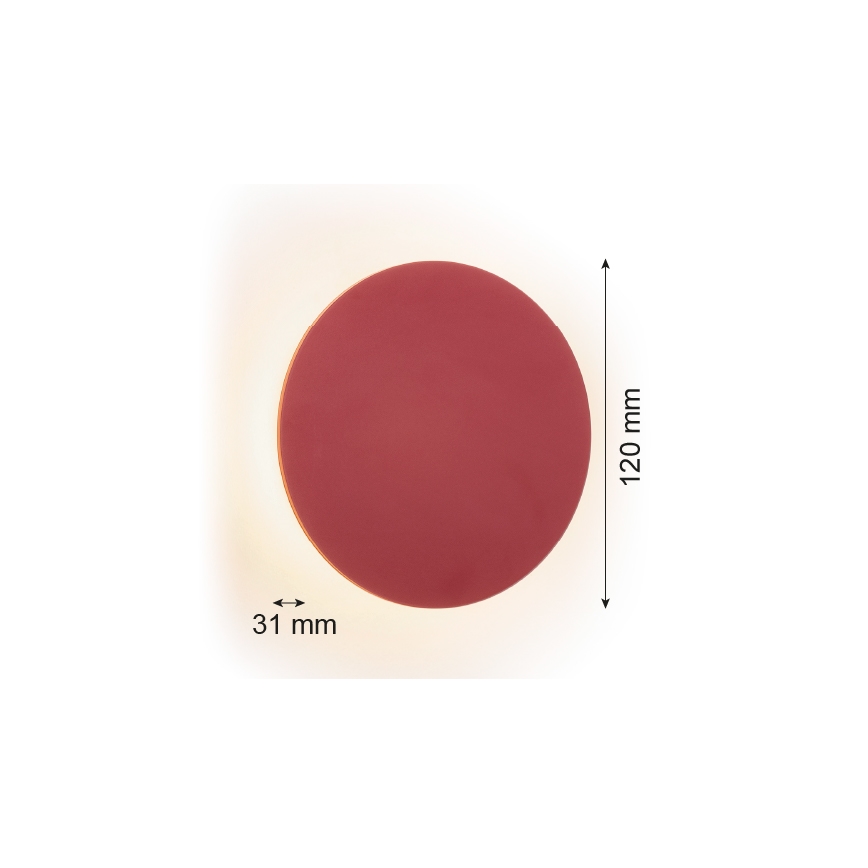 Argon 8320 - Світлодіодний настінний світильник OREGON PLUS LED/3W/230V 3000K 12 см червоний