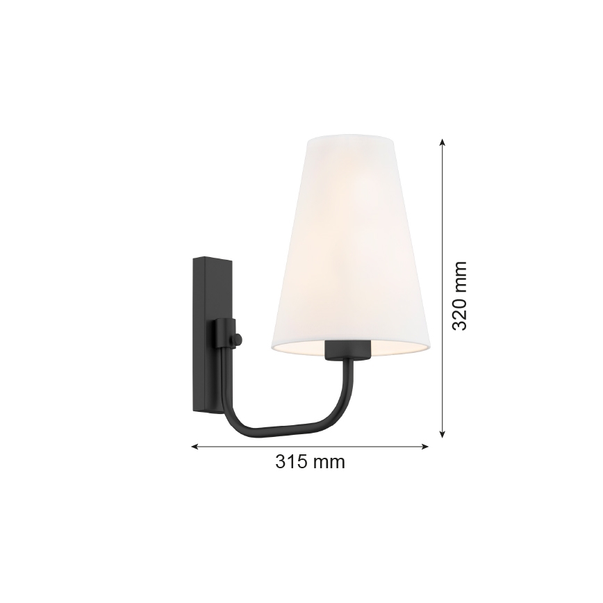 Argon 8376 - Настенная лампа SAFIANO 1xE27/15W/230V черный