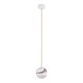 Argon 8451 - Подвесная люстра ALMIROS 1xE14/7W/230V диаметр 12 см алебастр белый/золотистый