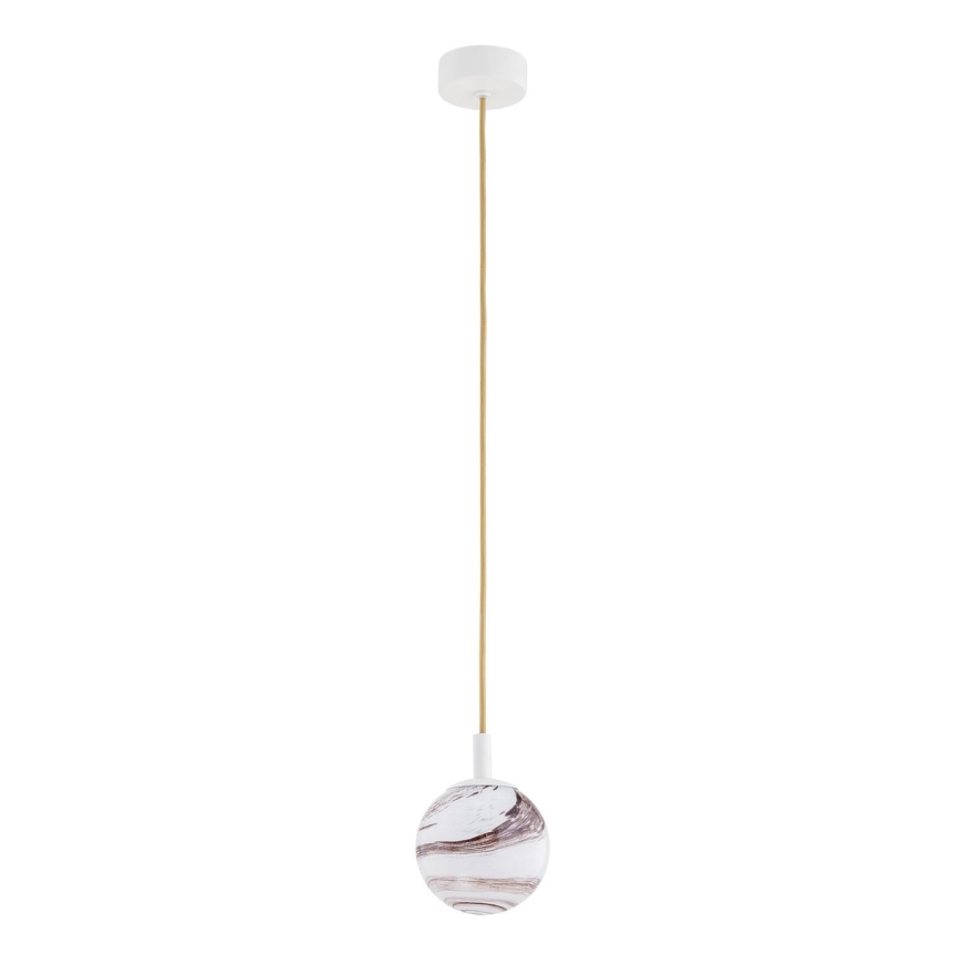 Argon 8451 - Подвесная люстра ALMIROS 1xE14/7W/230V диаметр 12 см алебастр белый/золотистый