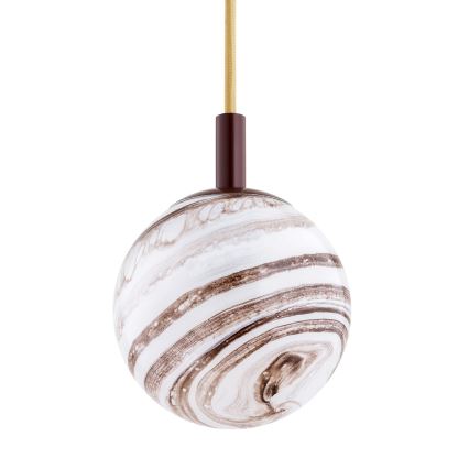 Argon 8452 - Підвісна люстра ALMIROS 1xE14/7W/230V діаметр 12 см алебастровий коричневий/золотий