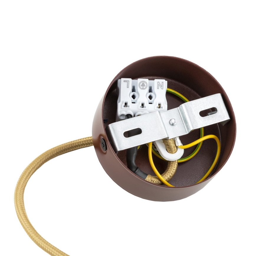 Argon 8452 - Подвесная люстра ALMIROS 1xE14/7W/230V диаметр 12 см алебастр коричневый/золотистый