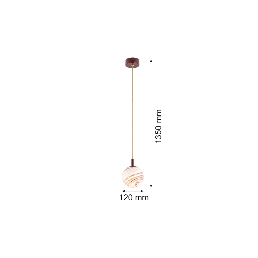 Argon 8452 - Подвесная люстра ALMIROS 1xE14/7W/230V диаметр 12 см алебастр коричневый/золотистый