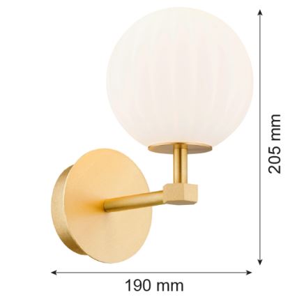 Argon 8502 - Настенная лампа PALOMA 1xE14/7W/230V золотистый/белый