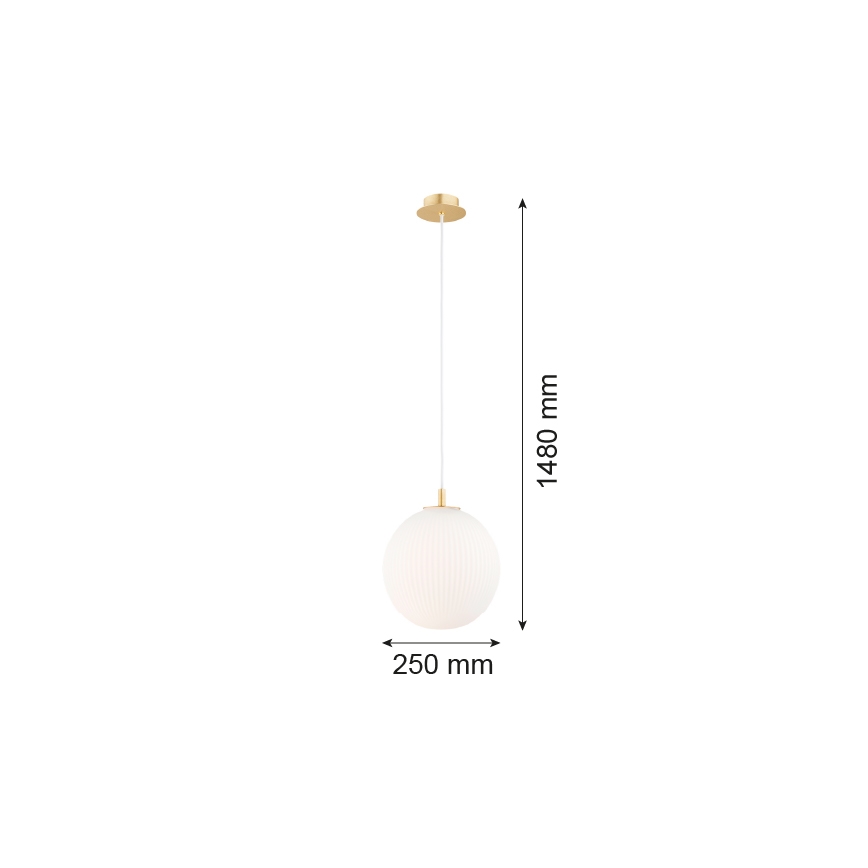 Argon 8507 - Підвісна люстра PALOMA 1xE27/15W/230V діаметр 25 см золотий/білий