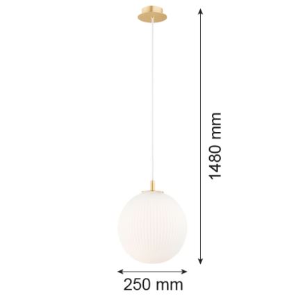 Argon 8507 - Подвесная люстра PALOMA 1xE27/15W/230V диаметр 25 см золотистый/белый