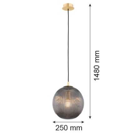 Argon 8513 - Підвісна люстра PALOMA 1xE27/15W/230V діаметр 25 см золотий/чорний