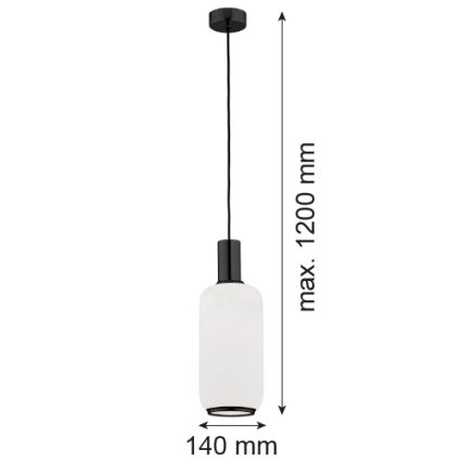 Argon 8563 - Підвісна люстра SAGUNTO PLUS 1xE27/15W/230V діаметр 14 см чорний