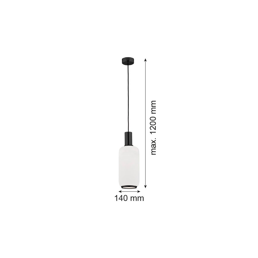 Argon 8563 - Підвісна люстра SAGUNTO PLUS 1xE27/15W/230V діаметр 14 см чорний
