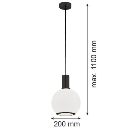 Argon 8564 - Підвісна люстра SAGUNTO PLUS 1xE27/15W/230V діаметр 20 см чорний