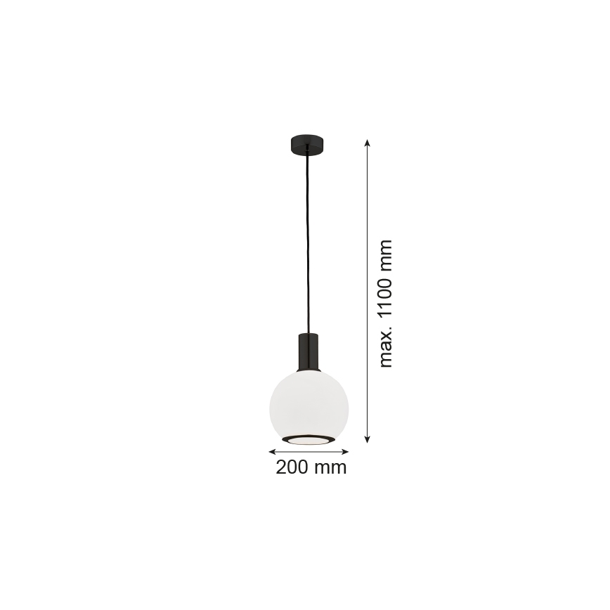 Argon 8564 - Підвісна люстра SAGUNTO PLUS 1xE27/15W/230V діаметр 20 см чорний