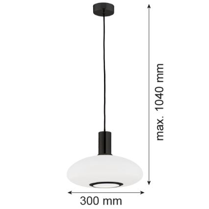 Argon 8565 - Підвісна люстра SAGUNTO PLUS 1xE27/15W/230V діаметр 30 см чорний