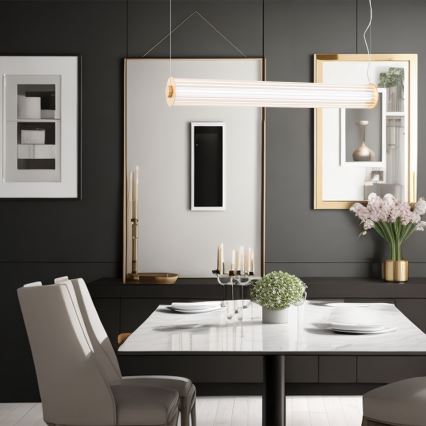 Argon 8624 - Светодиодная подвесная люстра HAMPTON LED/90W/230V 3000K 120 см латунь