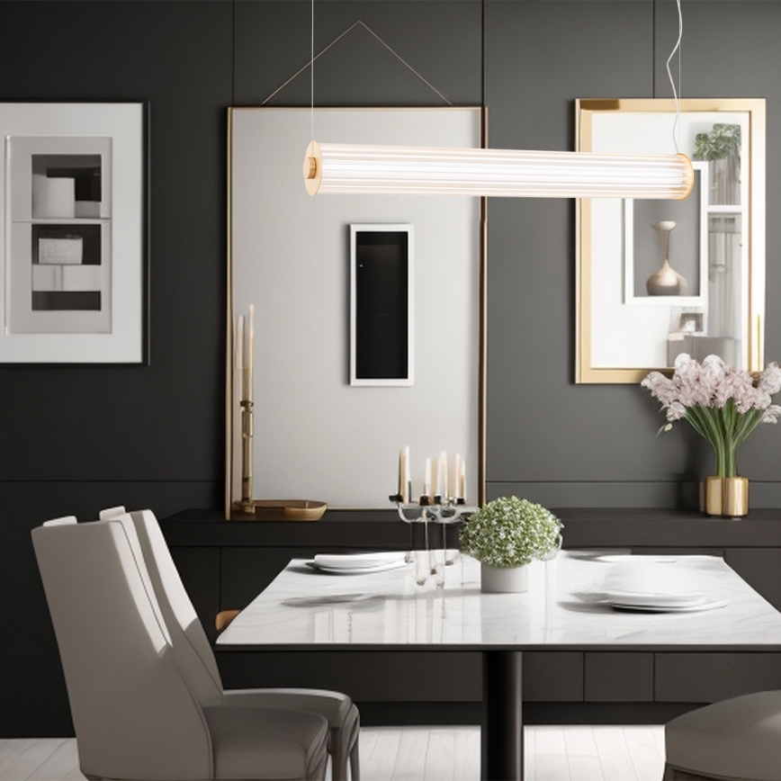 Argon 8624 - Светодиодная подвесная люстра HAMPTON LED/90W/230V 3000K 120 см латунь