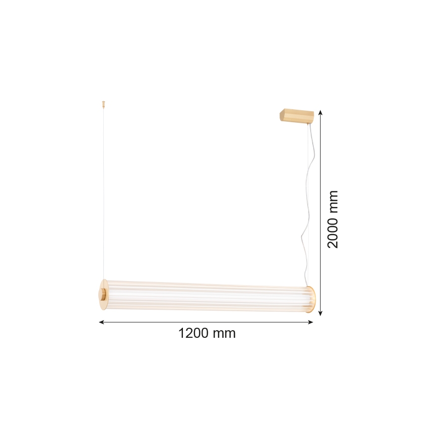 Argon 8624 - Светодиодная подвесная люстра HAMPTON LED/90W/230V 3000K 120 см латунь